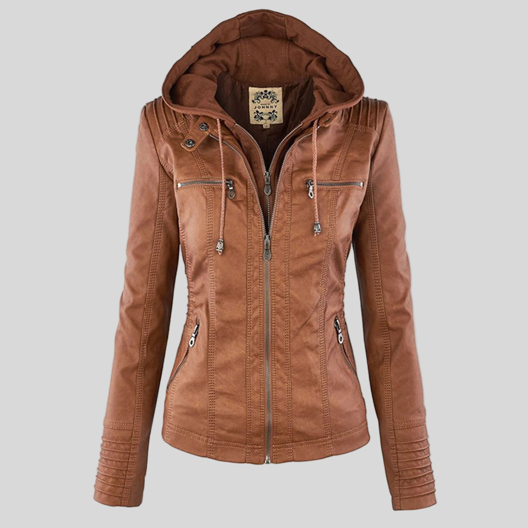 Weatherproof Women's Jacket Detachable Hood Elegant Design 0
