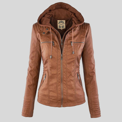 Weatherproof Women's Jacket Detachable Hood Elegant Design 0