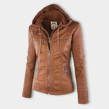 Weatherproof Women's Jacket Detachable Hood Elegant Design 1