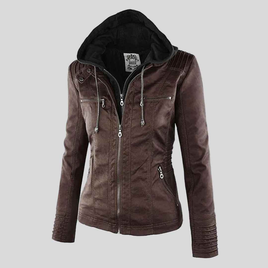 Weatherproof Women's Jacket Detachable Hood Elegant Design 7