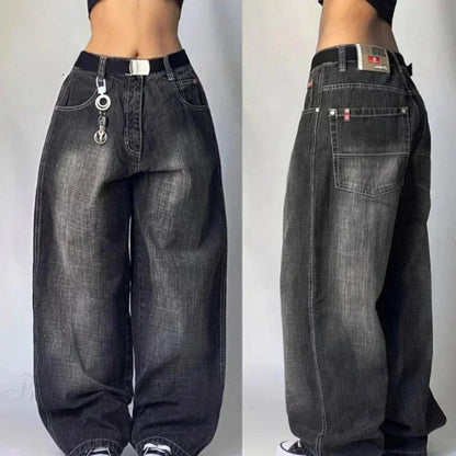 Wide Leg Pants Women Gothic Cross Wings Casual Loose Fit Cotton 12