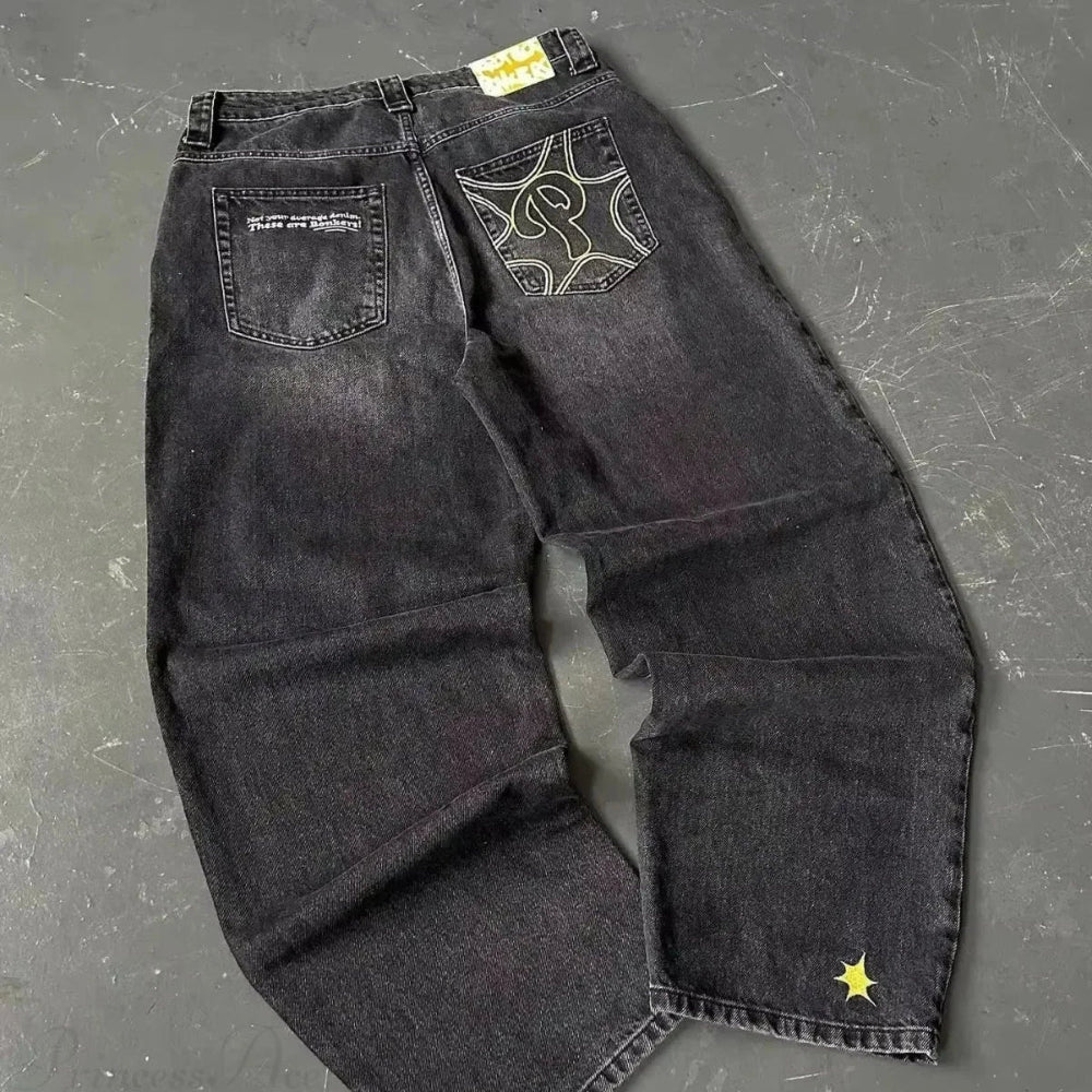 Wide Leg Pants Women Gothic Cross Wings Casual Loose Fit Cotton 16