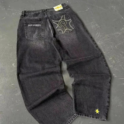 Wide Leg Pants Women Gothic Cross Wings Casual Loose Fit Cotton 16