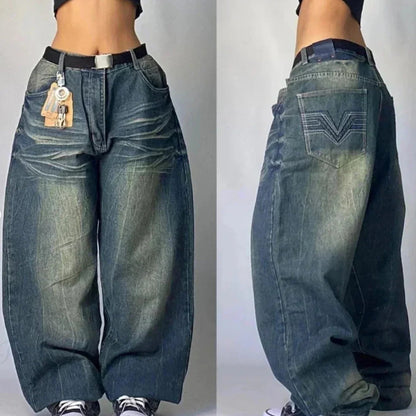 Wide Leg Pants Women Gothic Cross Wings Casual Loose Fit Cotton 18