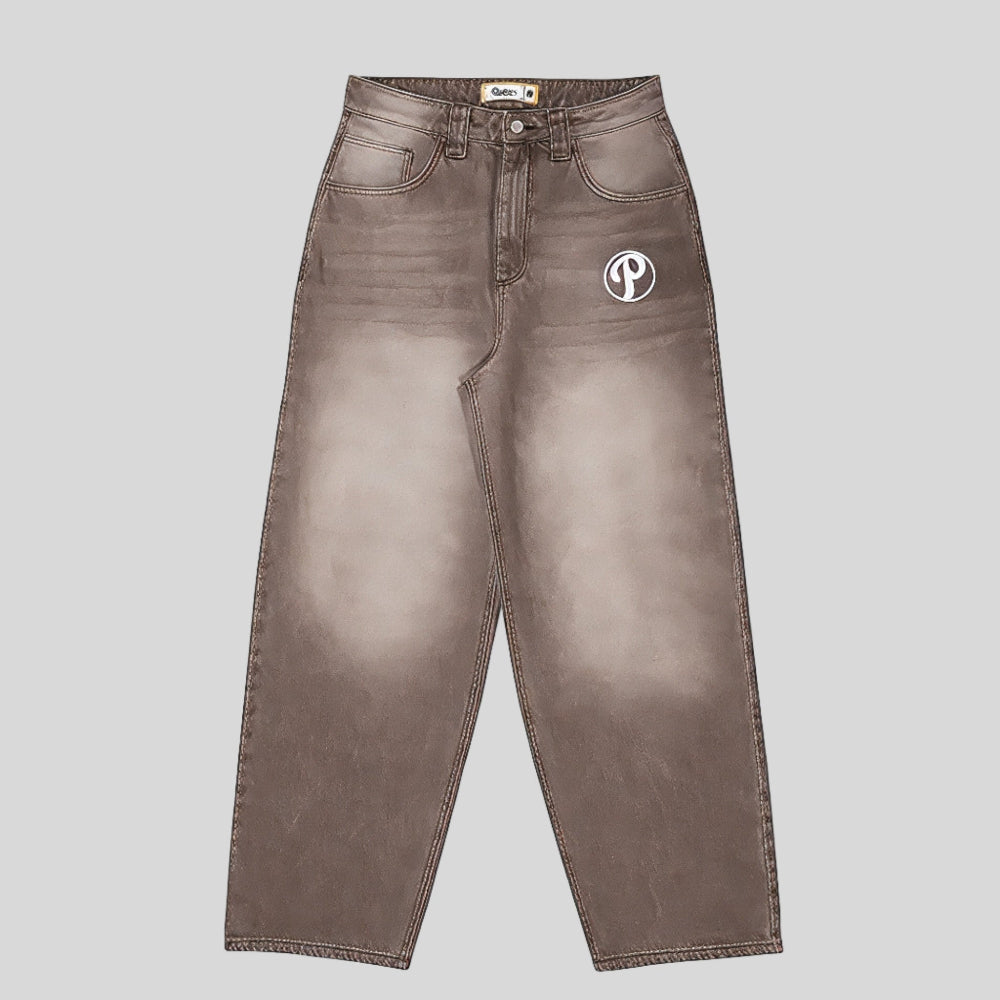 Women's Wide Leg Baggy Denim Jeans Vintage Relaxed Fit