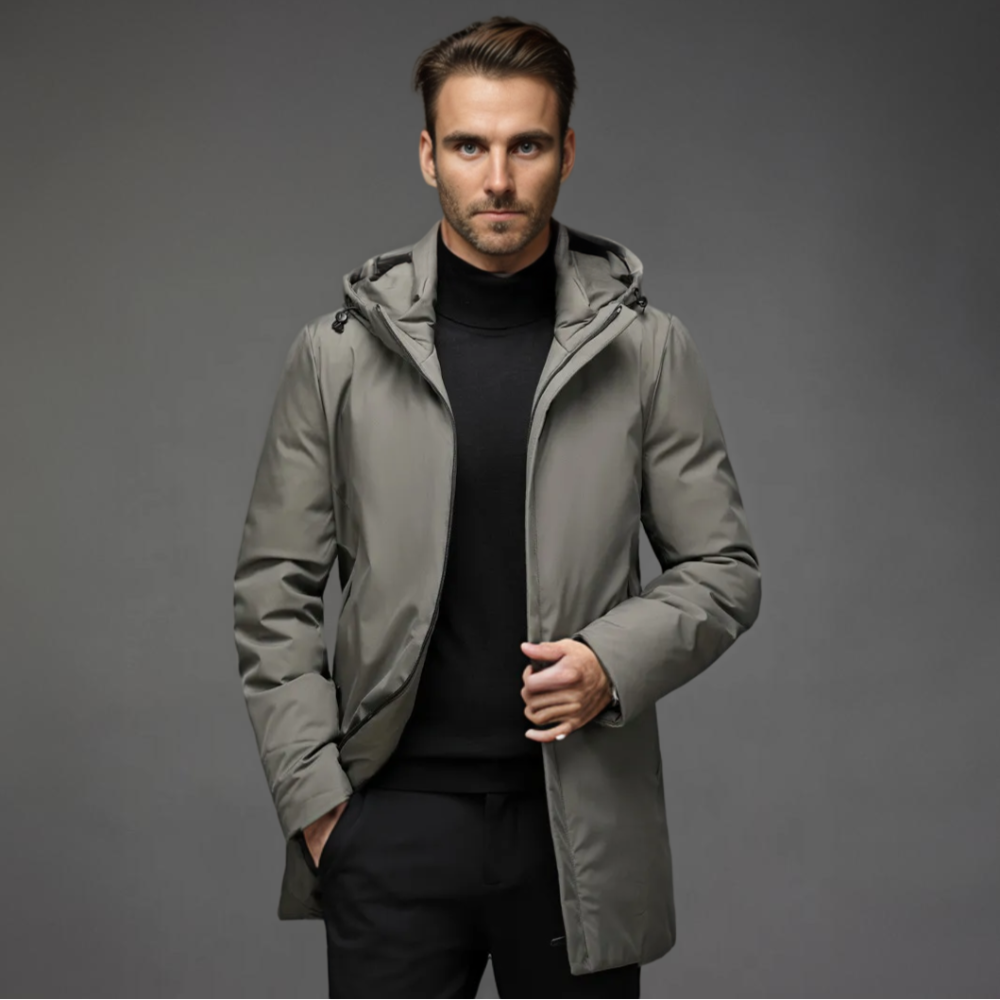 Winter Jacket Water-Repellent Hooded Parka Coat for Men 3