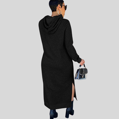 Women's Casual Hooded Maxi Dress Long Sleeve Comfy Fit Maxi