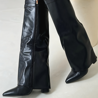Women's Trendy Stylish Over The Knee Boots Wide Leg Slouch