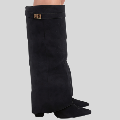 Women's Trendy Stylish Over The Knee Boots Wide Leg Slouch