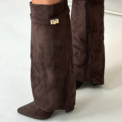 Women's Trendy Stylish Over The Knee Boots Wide Leg Slouch