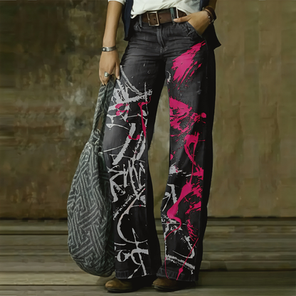 Women's Vintage Relaxed Wide Leg Jeans High Waisted Full Length