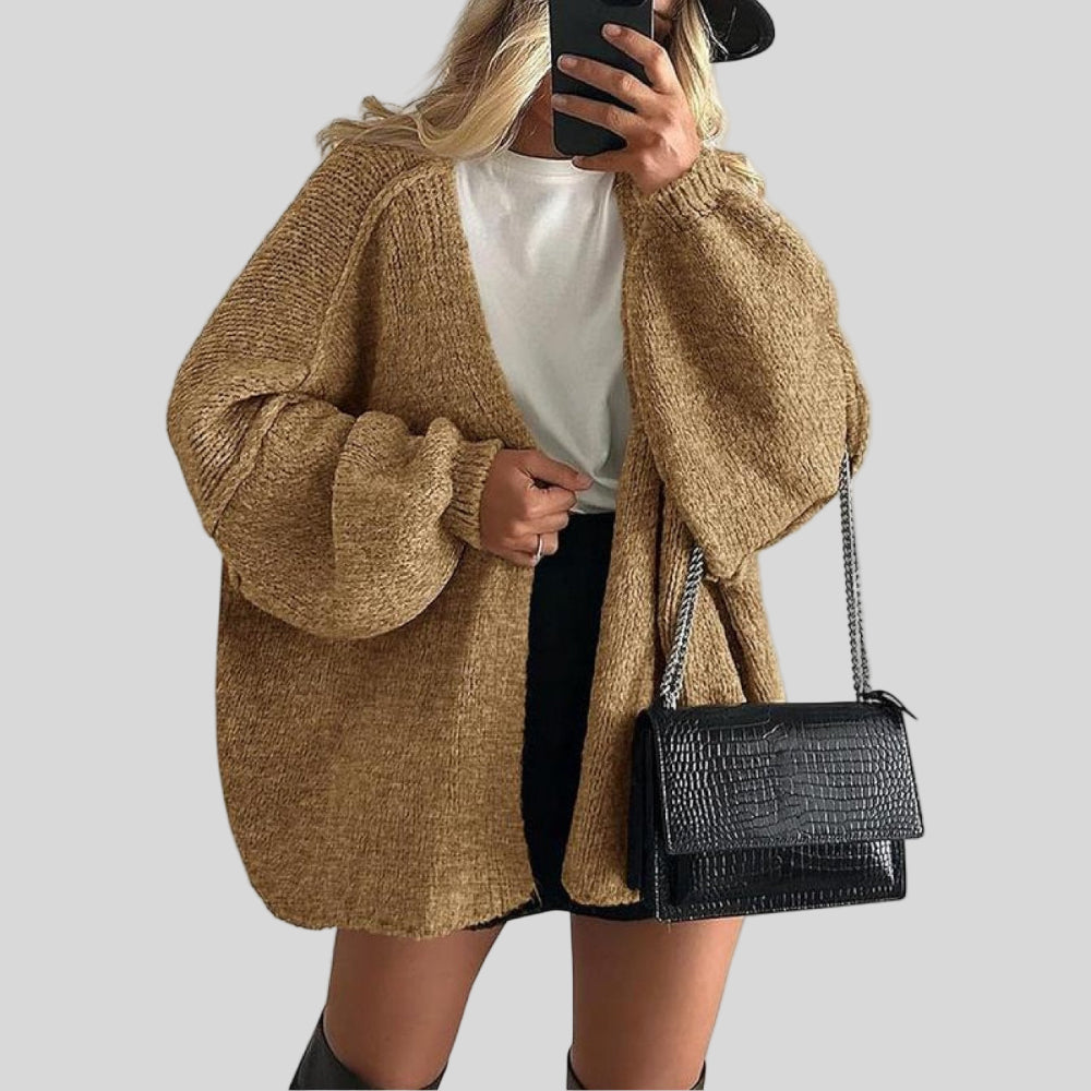 Women's Chunky Knit Sweater Cardigan Cozy Open Front