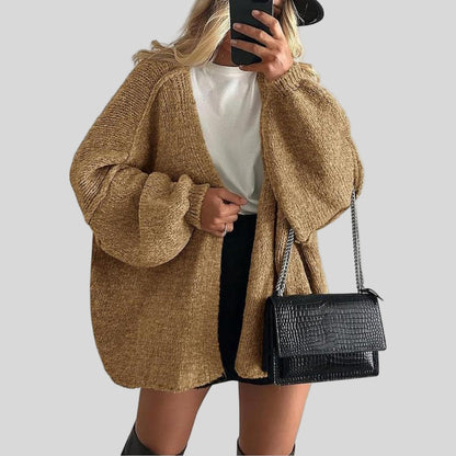 Women's Chunky Knit Sweater Cardigan Cozy Open Front