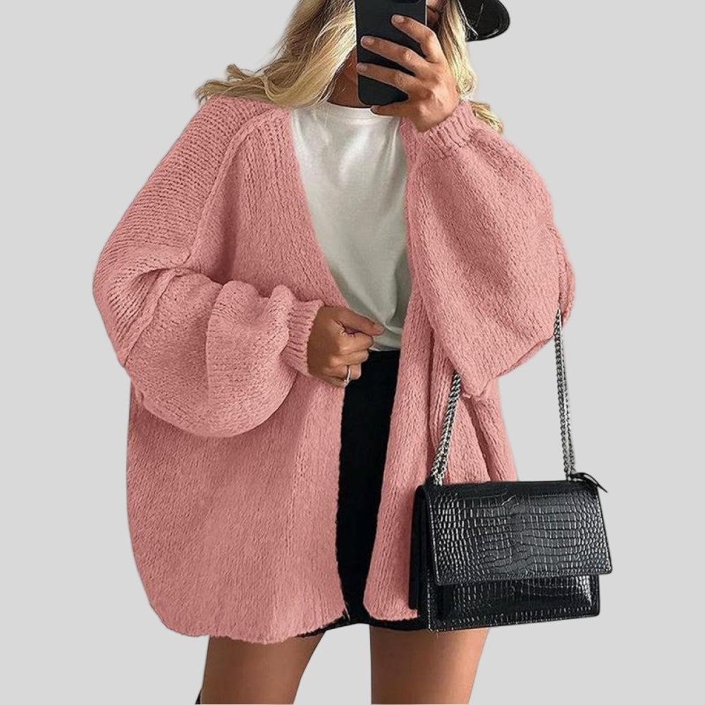 Women's Chunky Knit Sweater Cardigan Cozy Open Front