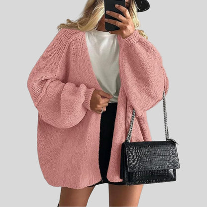 Women's Chunky Knit Sweater Cardigan Cozy Open Front
