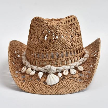 Women Cowboy Straw Hat | Beach Style Cowgirl Accessory