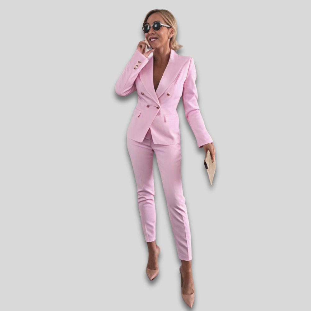 Women Elegant Tailored Pantsuit Professional Slim Fit