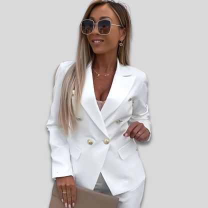 Women Elegant Tailored Pantsuit Professional Slim Fit