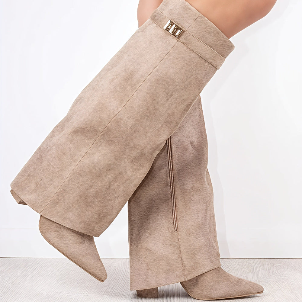 Women's Trendy Stylish Over The Knee Boots Wide Leg Slouch