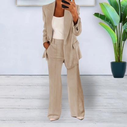 Women's Elegant Oversized Suit Set Tailored High Waisted Wide Leg