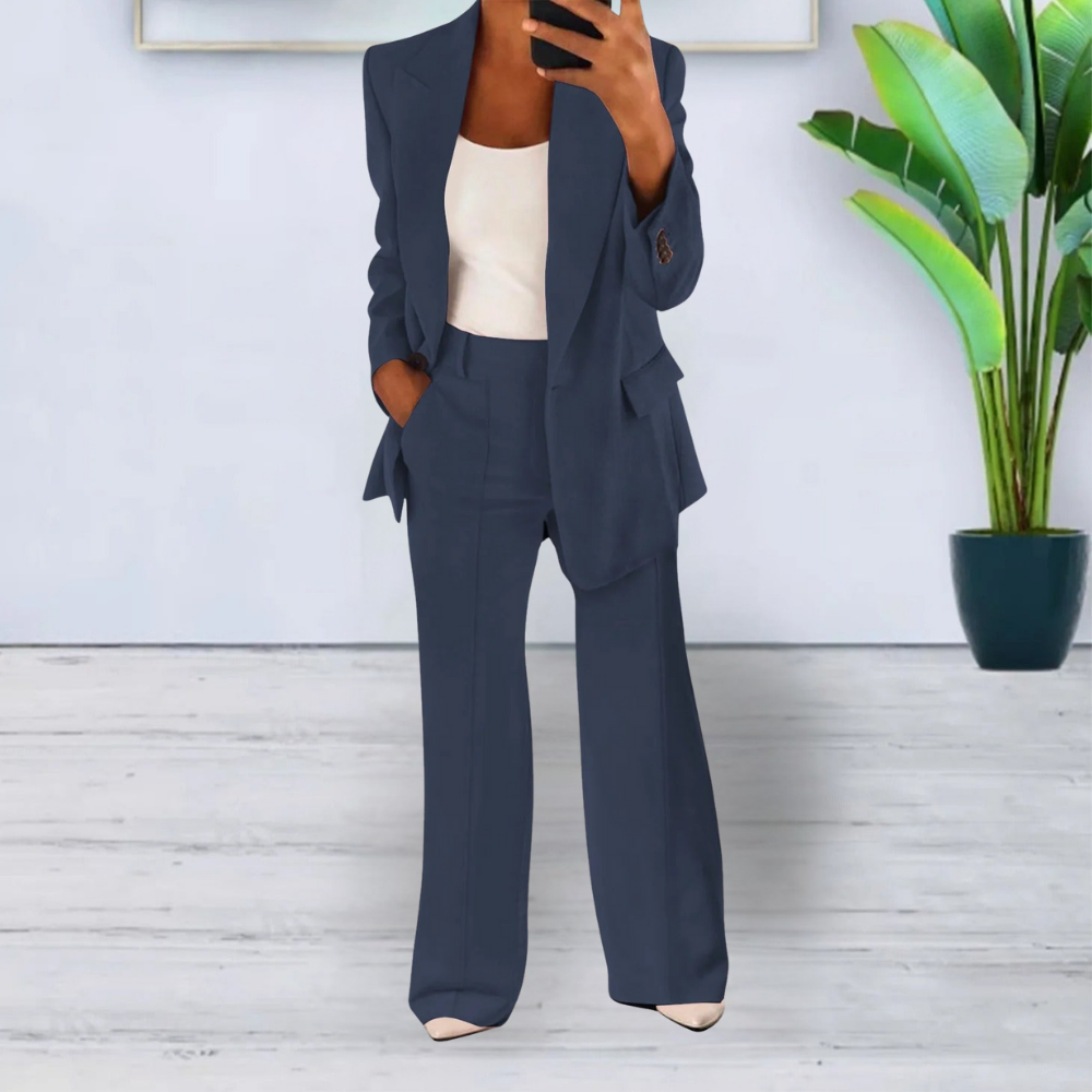 Women's Elegant Oversized Suit Set Tailored High Waisted Wide Leg