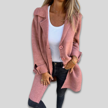 Women's Oversized Casual Long Coat Relaxed Fit Button Down