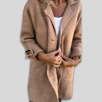 Women's Oversized Casual Long Coat Relaxed Fit Button Down