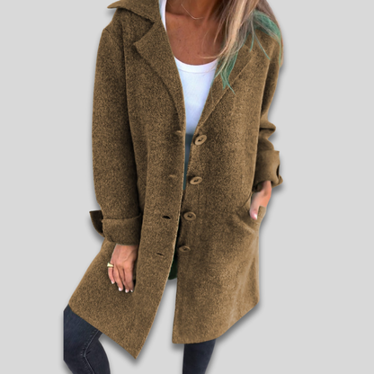 Women's Oversized Casual Long Coat Relaxed Fit Button Down