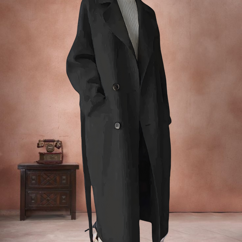 Women's Oversized Elegant Long Coat Belted Minimalist