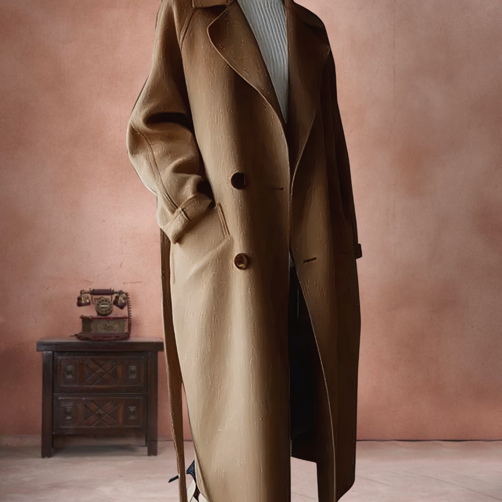 Women's Oversized Elegant Long Coat Belted Minimalist