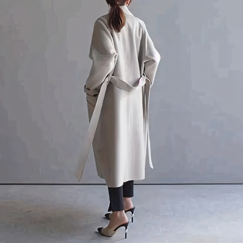 Women's Oversized Elegant Long Coat Belted Minimalist