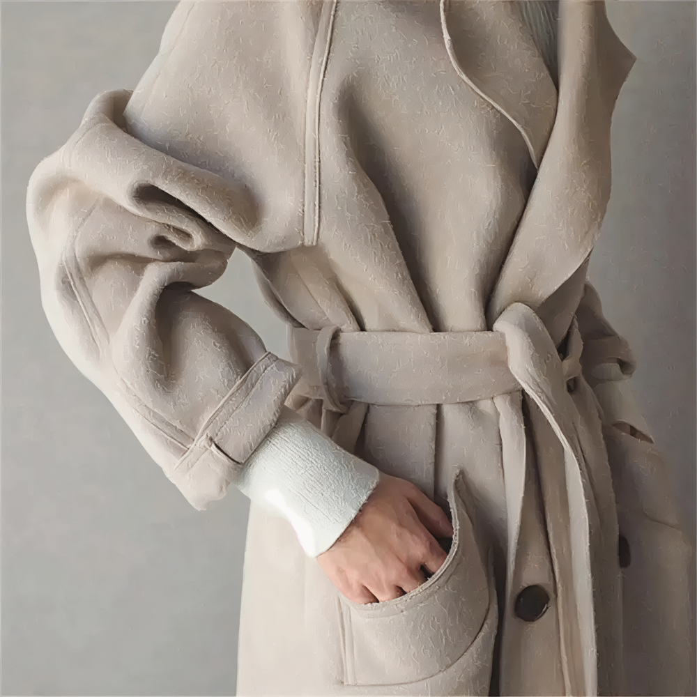Women's Oversized Elegant Long Coat Belted Minimalist