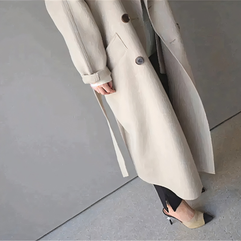 Women's Oversized Elegant Long Coat Belted Minimalist
