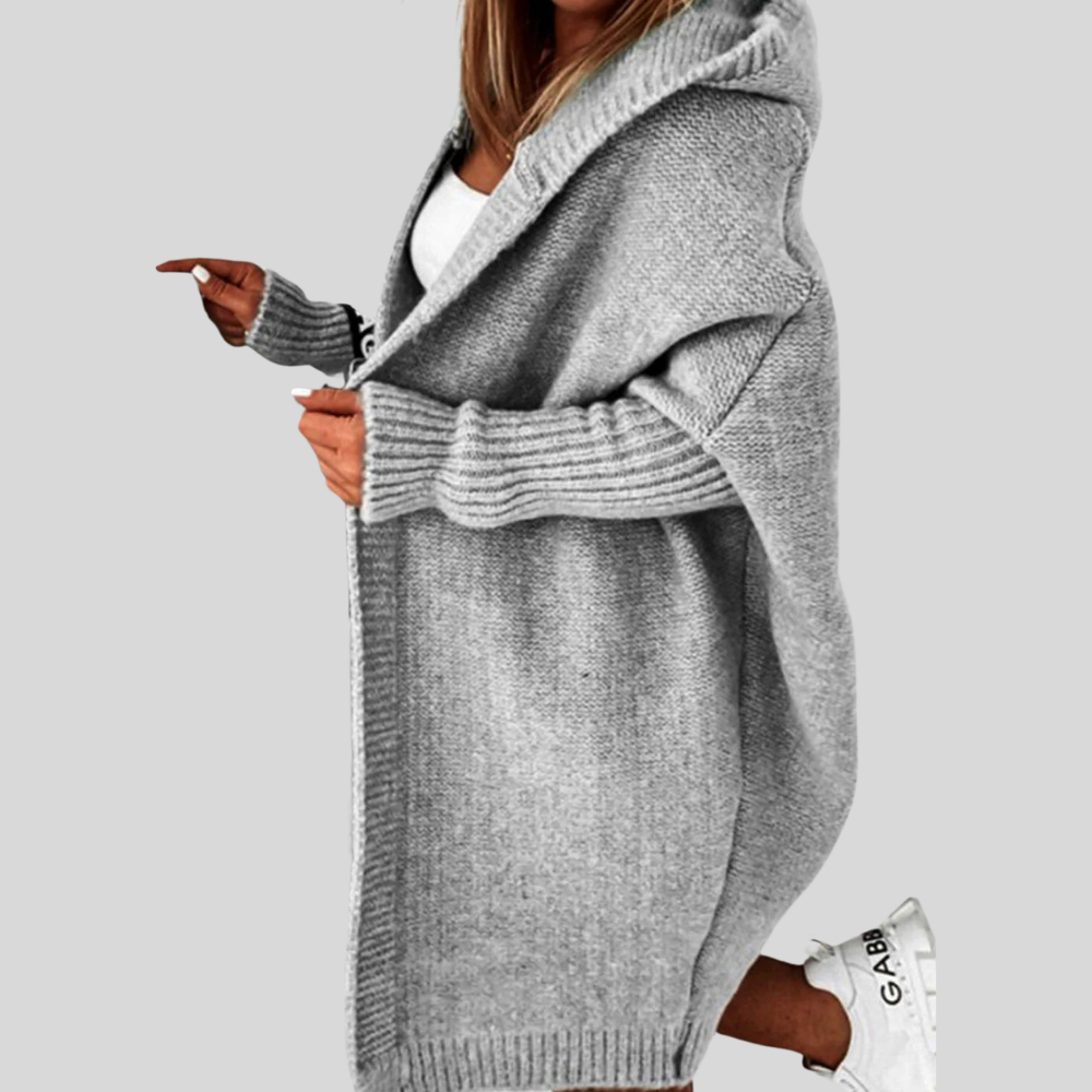 Women’s Oversized Hooded Cardigan Cozy Open Front Knitwear