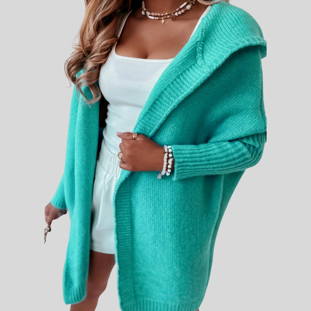 Women’s Oversized Hooded Cardigan Cozy Open Front Knitwear