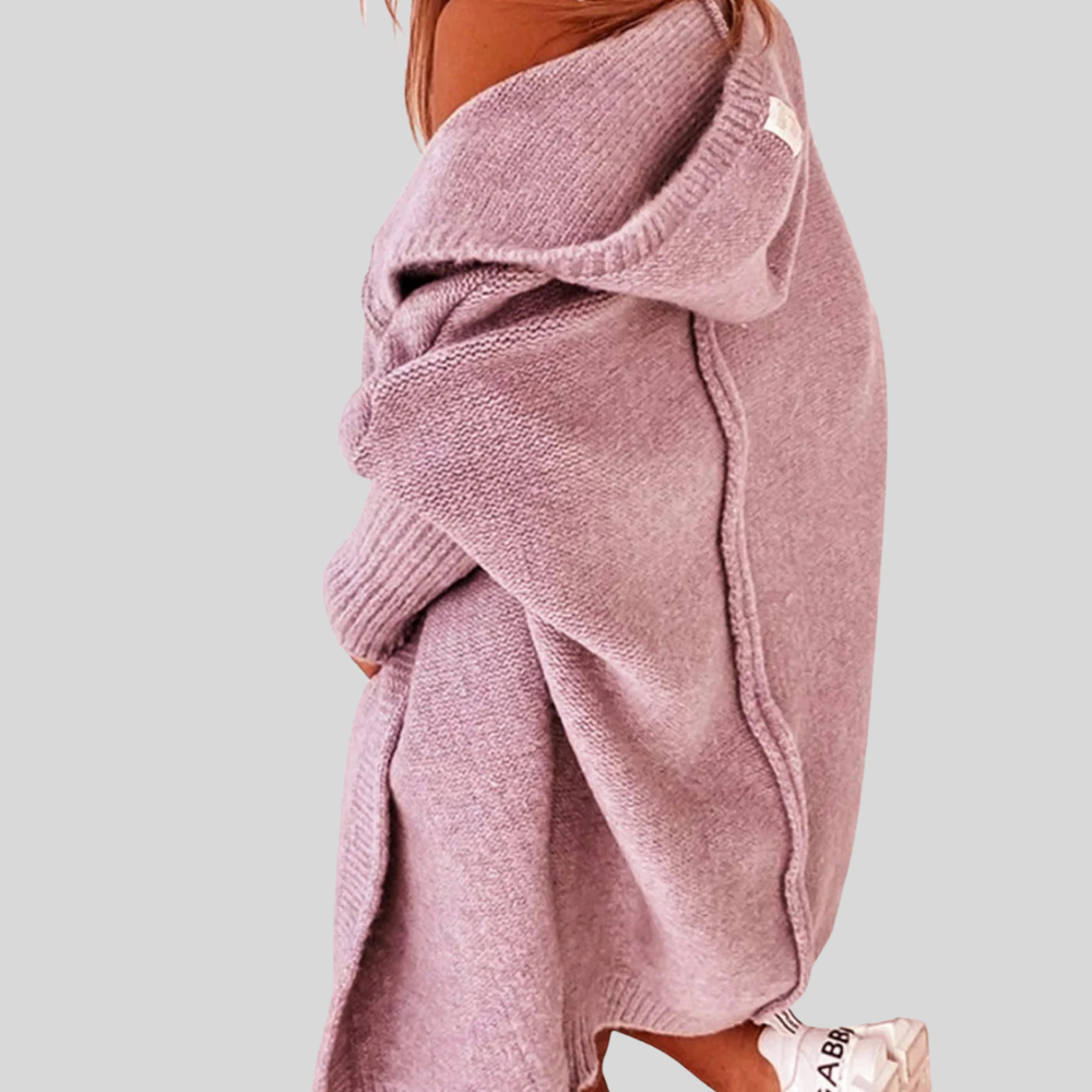 Women’s Oversized Hooded Cardigan Cozy Open Front Knitwear