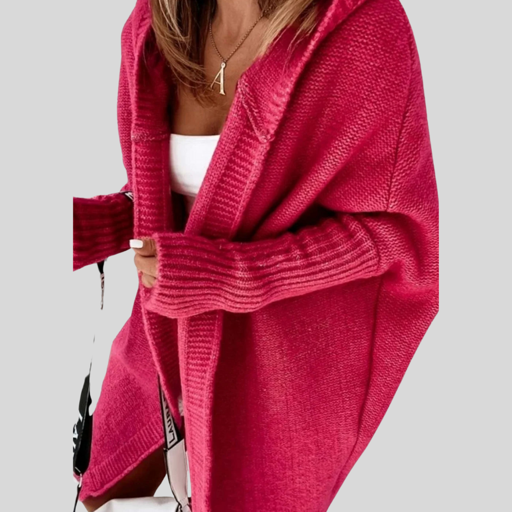 Women’s Oversized Hooded Cardigan Cozy Open Front Knitwear