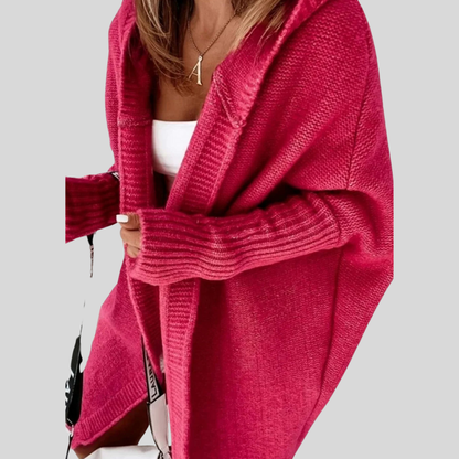 Women’s Oversized Hooded Cardigan Cozy Open Front Knitwear