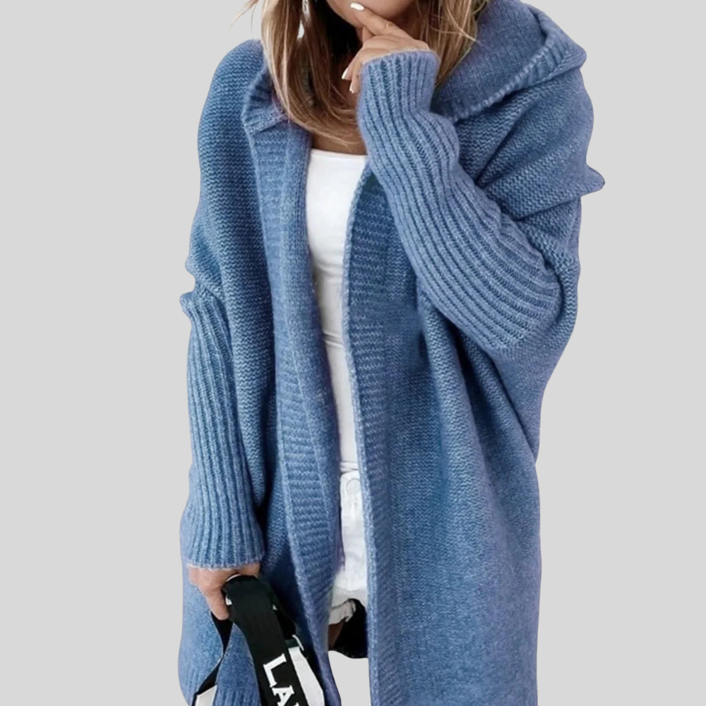 Women’s Oversized Hooded Cardigan Cozy Open Front Knitwear