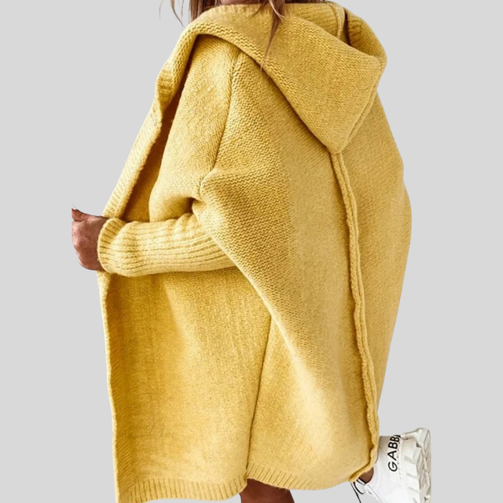 Women’s Oversized Hooded Cardigan Cozy Open Front Knitwear