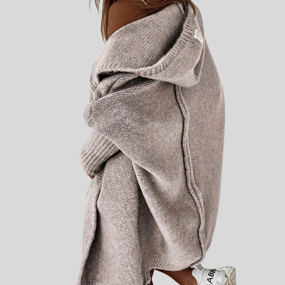 Women’s Oversized Hooded Cardigan Cozy Open Front Knitwear