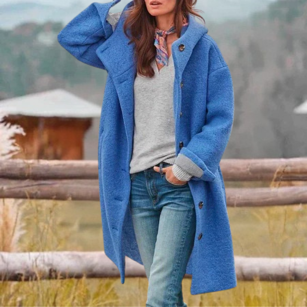 Women's Oversized Warm Coat Hooded Button Down