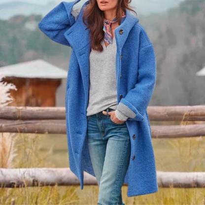 Women's Oversized Warm Coat Hooded Button Down