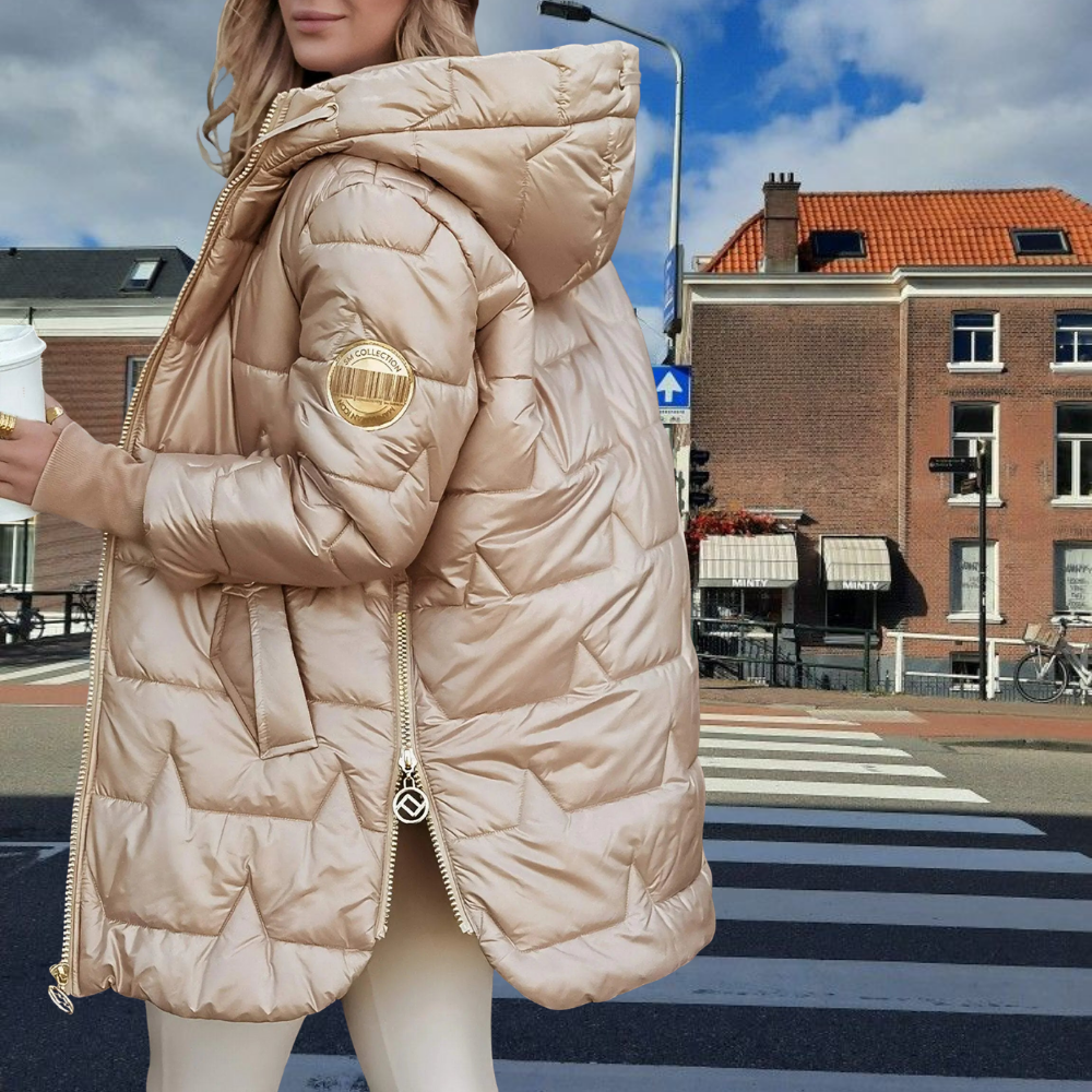 Women's Warm Quilted Puffer Jacket Hooded Insulated