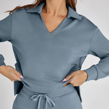 Women's Clothing Casual Long Sleeve Two-Piece Outfit Comfortable Stylish Set 1