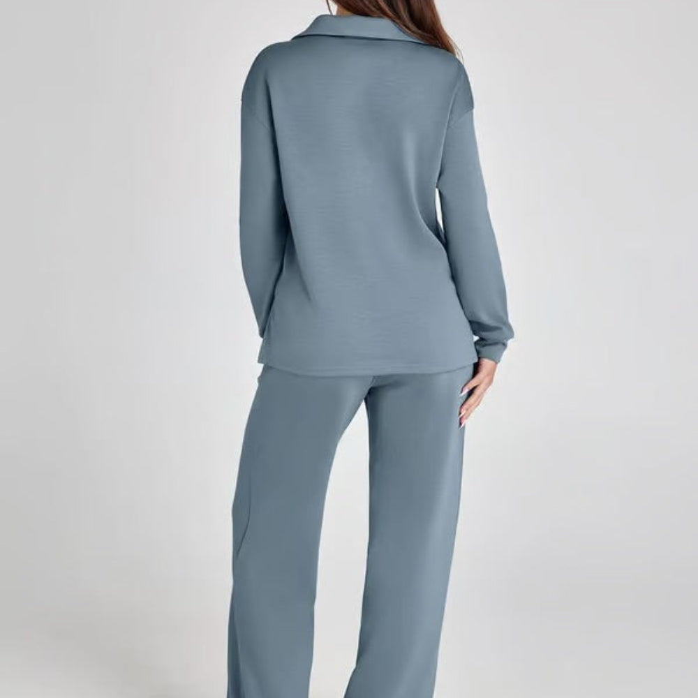 Women's Clothing Casual Long Sleeve Two-Piece Outfit Comfortable Stylish Set 2