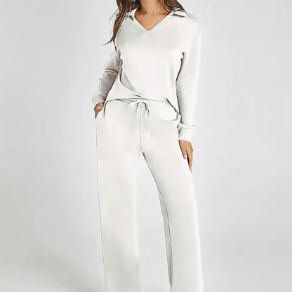 Women's Casual Comfy Loungewear Set Wide Leg Soft