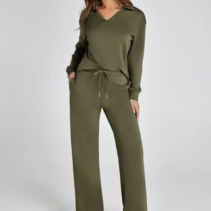 Women's Clothing Casual Long Sleeve Two-Piece Outfit Comfortable Stylish Set 4