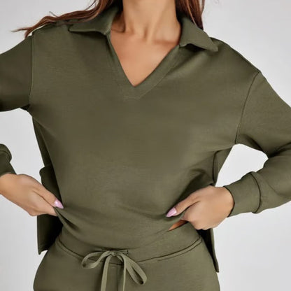 Women's Clothing Casual Long Sleeve Two-Piece Outfit Comfortable Stylish Set 5