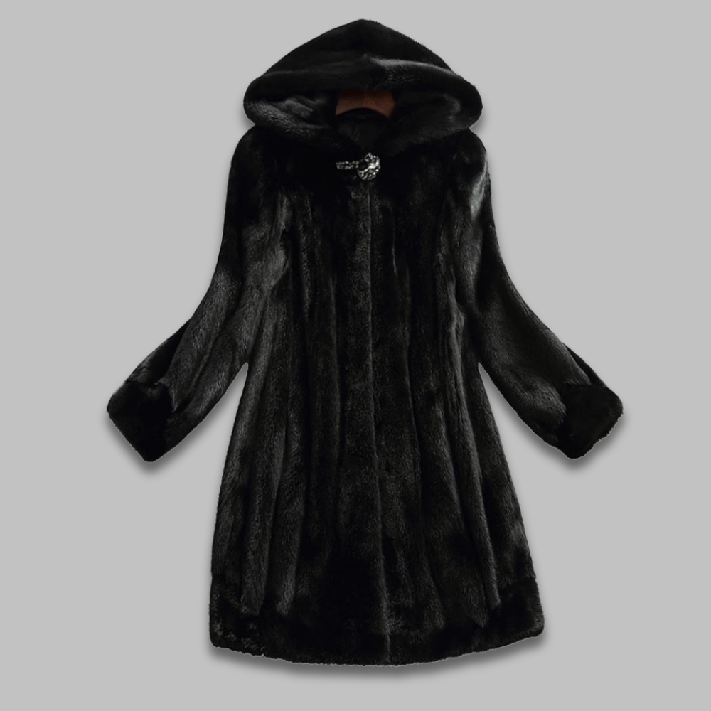 Women's Warm Elegant Faux Fur Coat Hooded Plush